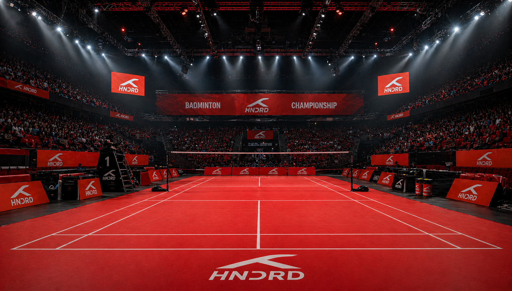 Professional indoor badminton court at CrossCourt Academy